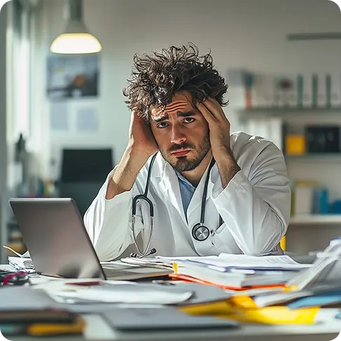 Médico pediatra preocupado com atualizações